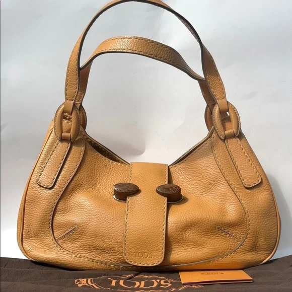 Auth. Vintage Tod’s Vachetta (Tan) Pebble Leather Shoulder/Handbag